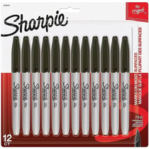 Lot de 12 marqueurs permanents - SHARPIE - Pointe fine - Noir