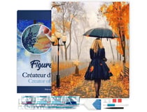 Diamond Painting Broderie Diamant Figured’Art 40x50cm toile tendue sur châssis en bois - diamants carrés - Femme sous la Pluie