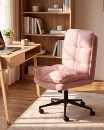 Fauteuil de bureau Bouclé Rose ADDISON - Beliani