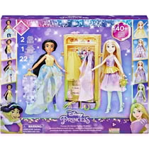 Coffret jasmine + raiponce + dressing + 22 accessoires - poupee mannequin disney princesse collection - hasbro f5066