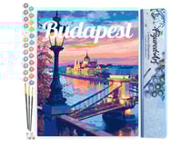 Peinture par Numéro Figured'Art - Affiche de voyage Budapest - Kit de Loisir Créatif DIY Numéro d'Art Complet - 40x50cm sans châssis en bois