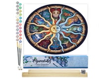 Peinture par Numéro Figured'Art - Zodiaque - Kit de Loisir Créatif DIY Numéro d'Art Complet - 40x50cm toile roulée + châssis en bois à monter