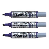 Lot de 3 marqueurs tableau blanc - PENTEL - MAXIFLO MWL5M - Pointe ogive 2,5 mm - Violet