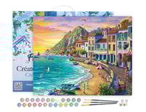 Peinture par Numéro Figured'Art avec Cadre - Vacances à la plage - Kit de Loisir Créatif DIY Numéro d'Art Complet - 40x50cm toile tendue sur châssis