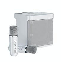 Microphone Bluetooth Karaoke Sans Fil Puissant Avec Réglages Audio Avancés Argent YONIS
