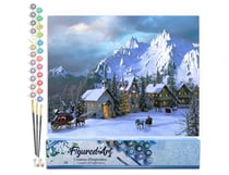 Peinture par Numéro Figured'Art - Noël dans les Alpes - Kit de Loisir Créatif DIY Numéro d'Art Complet - 40x50cm sans châssis en bois