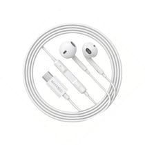 Mayaxess Écouteurs Filaires USB-C pour Galaxy A35 avec Microphone intégré Blanc