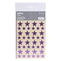Apli Agipa - Gommettes étoile 12 et 20 mm Holographique violet x 120