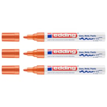 Lot de 3 marqueurs peinture permanente - EDDING - Pointe ronde 2-4 mm - Orange