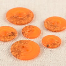 Bouton rond 2 trous copeaux 19mm orange