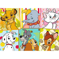 Puzzle les heros disney 101 dalmatiens - roi lion - bambi - belle clochard : 45 pieces - nathan - 86474