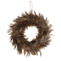 Couronne de plumes pintade 26 cm