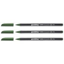 Lot de 3 feutres de coloriage pointe fine - EDDING - 1200 vert olive - 1 mm