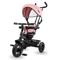 Tricycle Evolutif, Tricycle bébé de 1-4 ans, Vélo Enfant Pliable - TOBI FREY avec Poignée confortable, Poussoir, Pédales, Siège Réversible - Rose