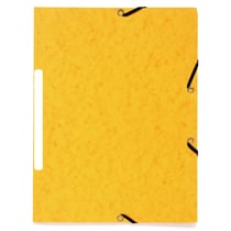 Chemise à élastiques 3 rabats carte marbrée recyclée 355g/m2 - A4 - Jaune - x 50 - Exacompta