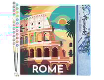Peinture par Numéro Figured'Art Affiche Vintage Rome - Activité Manuelle Kit de Loisir Créatif DIY Numéro d'Art Complet - 40x50cm sans châssis en bois