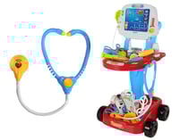 Jouet Ensemble chariot médical, table de médecin, 17 éléments