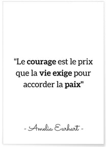 Affiche Amelia Earhart : 'Le courage est le prix...' | A3 : 29,7x42cm