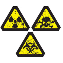 Stickers danger biologique - 25cm - lot de 3