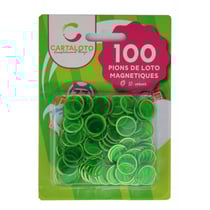 100 pions de loto magnetiques vert - jetons marquage - accessoire bingo - cartaloto