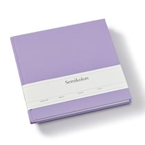 Livre d'or 25x23 cm – 180 pages vierges – Marque-page – Lilas Silk – Semikolon