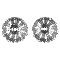 Capuchons filigranes, 10mm ø, argent, 6 pces
