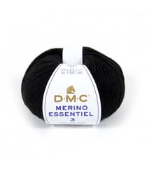 Pelote de laine Merino Essentiel 3 - DMC - Certifié Oeko-Tex 973 Noir