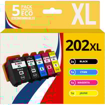 123CONSOMMABLES - 202XL - Pack cartouches d'encre Compatible avec Epson 202 XL 202XL pour imprimante Expression Premium XP6100 XP6005 XP6105 (pack de 5) - 123CONSOMMABLES