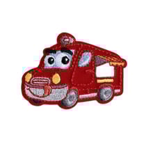 Ecusson transports rigolos camion de pompi 6cm x 4,3cm