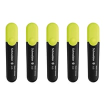 Lot de 5 surligneurs - SCHNEIDER - Pointe biseautée 1+5 mm - Jaune