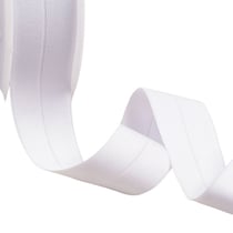 Elastique gros grain pré plié 30mm blanc au mètre