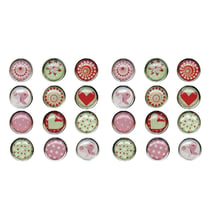 24 magnets epoxy coeurs et motifs