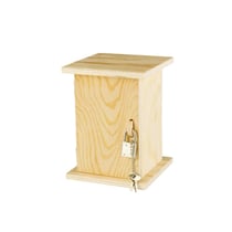 Tirelire en bois avec cadenas 10 x 10 x 13,5 cm