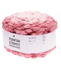 Fil à tricoter Pompon Stripey Dégradé 400GR - Rico Design 002 Rose