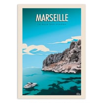 Affiche 30x40 cm - Marseille - Turo Memories Studio