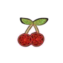 Ecusson thermocollant fruits sequins cerises 3cmx3cm