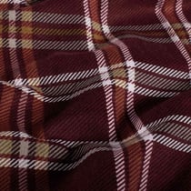 Tissu Flanelle de Coton Maxence carreaux Blancs sur fond Bordeaux