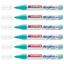 Lot de 6 marqueurs acryliques EDDING - Turquoise opulent - Pointe 2-3 mm