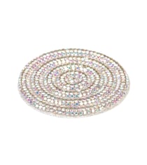 Motif cercles perles thermocollant 60mm argent