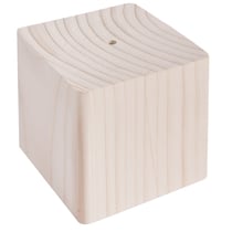 Socle en bois, 8x8x8cm,av.trou ø5,5mm, prof.2,5cm
