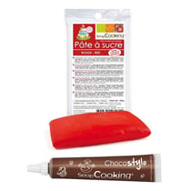 Stylo chocolat + Pâte à sucre rouge 100 g