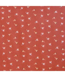 Tissu coton Bio pistil fleurs Orange vendu par 50 cm