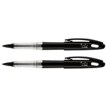 Lot de 2 Feutres plume PENTEL Tradio TRJ94A - Encre noire - Pointe plastique - Corps vernis noir