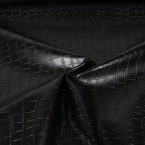 Tissu Simili cuir d'habillement Croco uni Noir