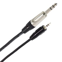 Plugger, câble audio stéréo mini Jack mâle 3,5mm vers Jack mâle 6,35mm.