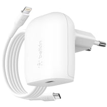 Belkin Chargeur Secteur USB C 20W Format Plat Câble USB C vers Lightning 1m Blanc
