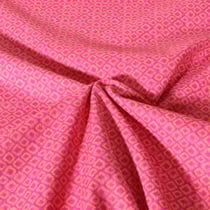 Tissu Popeline de Coton légère Géométrique sur fond Corail