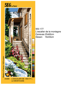 Canevas antique L'escalier de la montagne 25x60cm