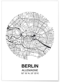 Poster Carte Berlin | A3 : 29,7x42cm