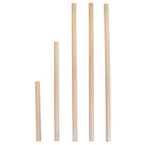 Baguettes rondes de hêtre, FSC100%,15mm diff. longueurs 18-40cm, 5pces